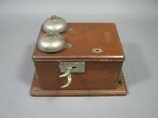 Vtg Antique Western Electric Crank Phone Ringer Bell Box 3 Bar Magneto Generator 6