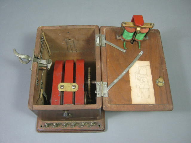 Vtg Antique Western Electric Crank Phone Ringer Bell Box 3 Bar Magneto Generator 7