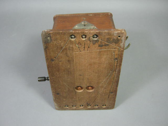 Vtg Antique Western Electric Crank Phone Ringer Bell Box 3 Bar Magneto Generator 12