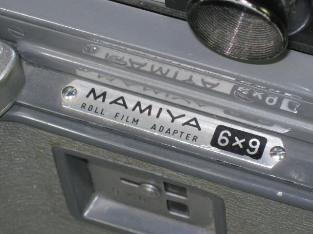 Vtg Mamiya Medium Format 120 Camera +Sekor 65mm f/6.3 Lens 6x9 Roll Film Adapter 5