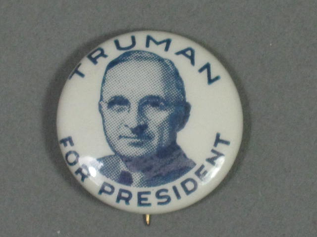 1948 Harry Truman/Barkley Campaign Pin Pinback Button Blue Tone Portrait 7/8" NR