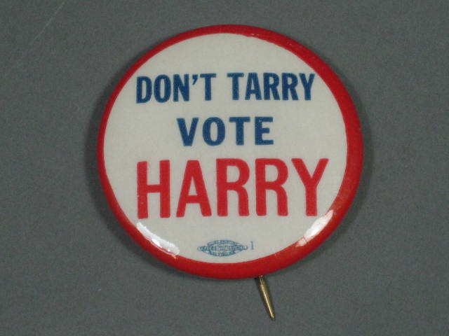 1948 Harry Truman/Barkley Campaign Pin Pinback Button Don