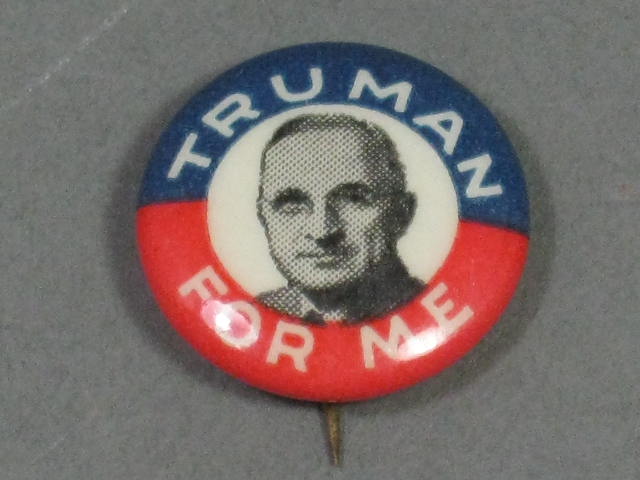 Rare 1948 Harry Truman/Alben Barkley Campaign Pin Pinback Button For Me 5/8" NR!