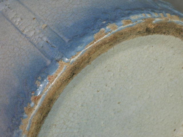 Antique Blue Stoneware Salt Glazed Love Birds Lovebirds Biscuit Jar Canister NR! 11