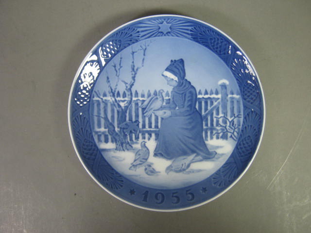 Very Rare Lot 4 B & G Royal Copenhagen Xmas Plates 1952 54 55 56 5