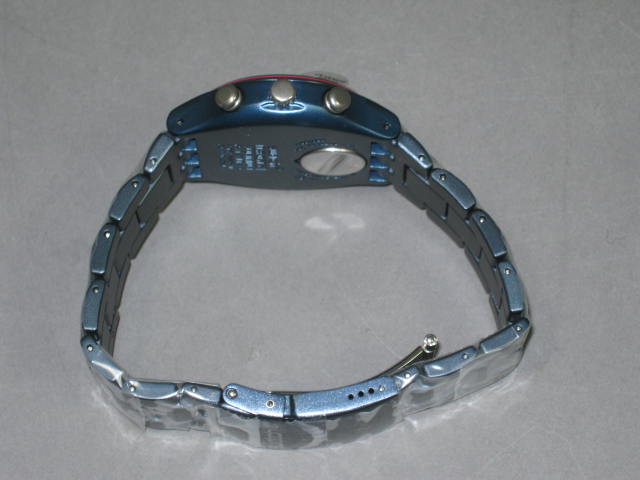 Mens New Swatch Irony Fuchsia Circle Chrono Standard Watch Aluminum YCN4007AG NR 2