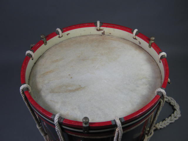 Vtg Rope Tension Side Marching Band Parade Field Training Snare Drum + Coat Arms 1