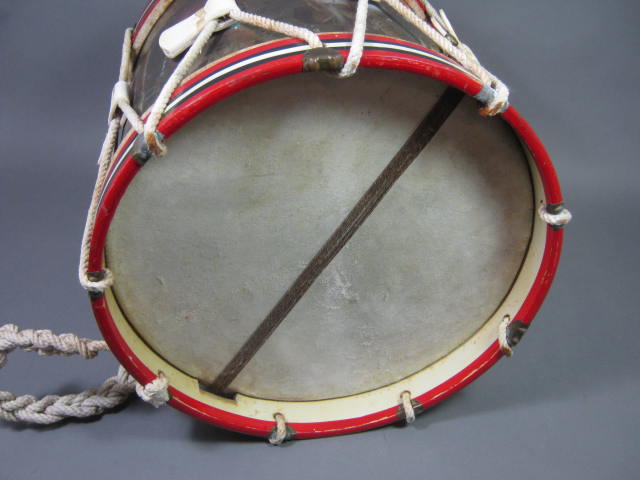 Vtg Rope Tension Side Marching Band Parade Field Training Snare Drum + Coat Arms 5