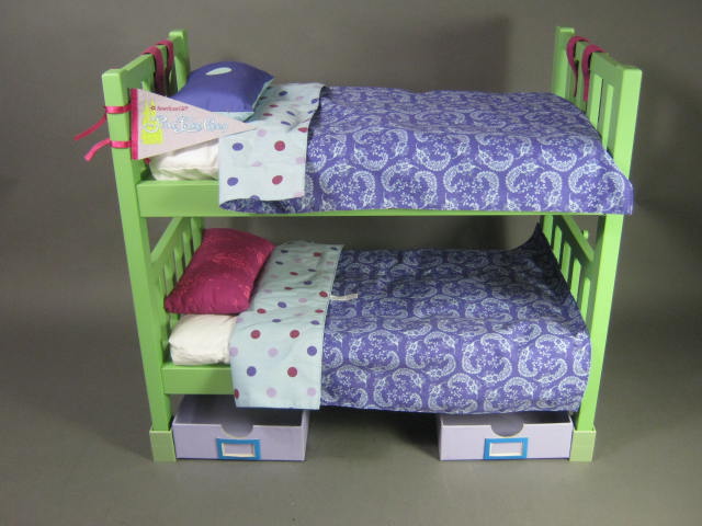 RARE American Girl Doll Pine Lake Camp Bunk Bed With Accessories Retired No Res!