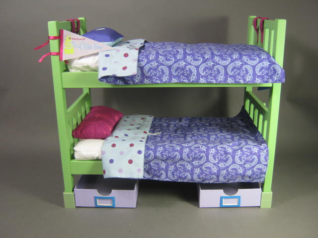 RARE American Girl Doll Pine Lake Camp Bunk Bed With Accessories Retired No Res! 1