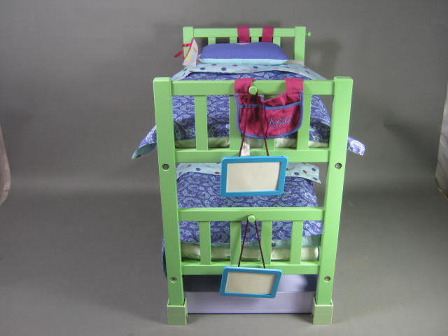 RARE American Girl Doll Pine Lake Camp Bunk Bed With Accessories Retired No Res! 3