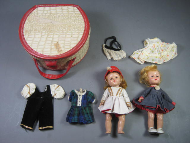 Vintage 1950s Ginnie Walker Vogue Painted Lash Doll Lot Case Clothes Sleep Eyes