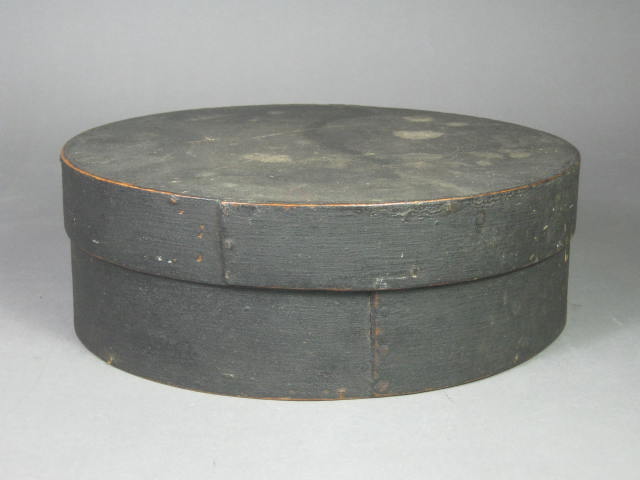 Primitive Antique Oval Shaker Box Enfield NH New Hampshire Signed HL 10x8.5 NR!