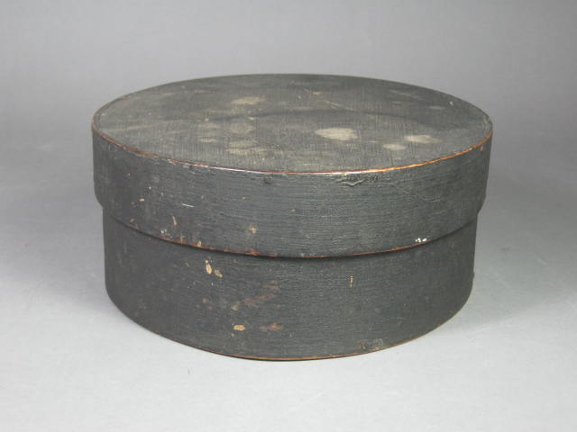 Primitive Antique Oval Shaker Box Enfield NH New Hampshire Signed HL 10x8.5 NR! 1