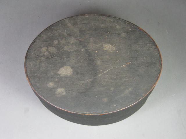 Primitive Antique Oval Shaker Box Enfield NH New Hampshire Signed HL 10x8.5 NR! 5