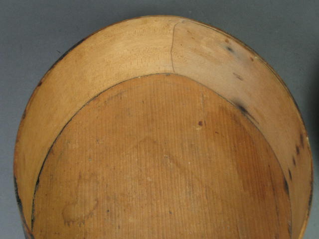 Primitive Antique Oval Shaker Box Enfield NH New Hampshire Signed HL 10x8.5 NR! 9