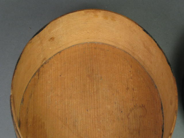 Primitive Antique Oval Shaker Box Enfield NH New Hampshire Signed HL 10x8.5 NR! 10