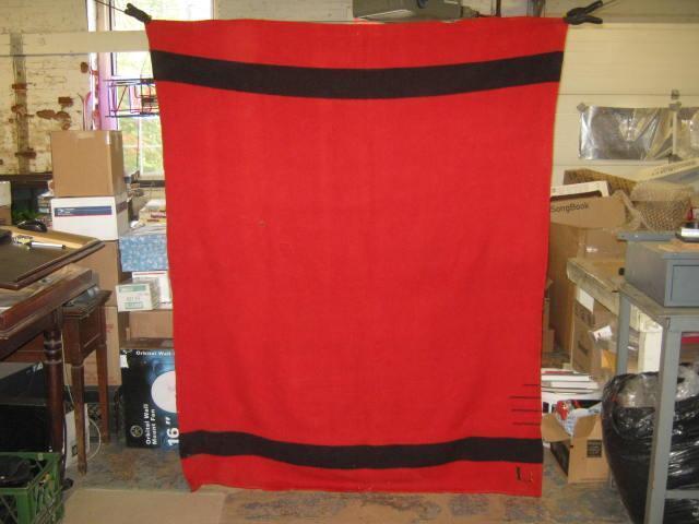 2 Vtg Red Black Stripe Wool Blankets Hudson Bay Company 3.5 3 1/2 Point 62" x80" 6