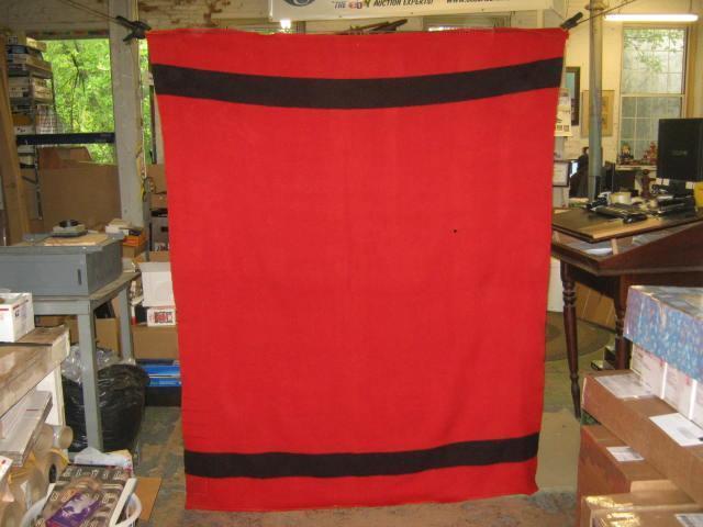 2 Vtg Red Black Stripe Wool Blankets Hudson Bay Company 3.5 3 1/2 Point 62" x80" 7