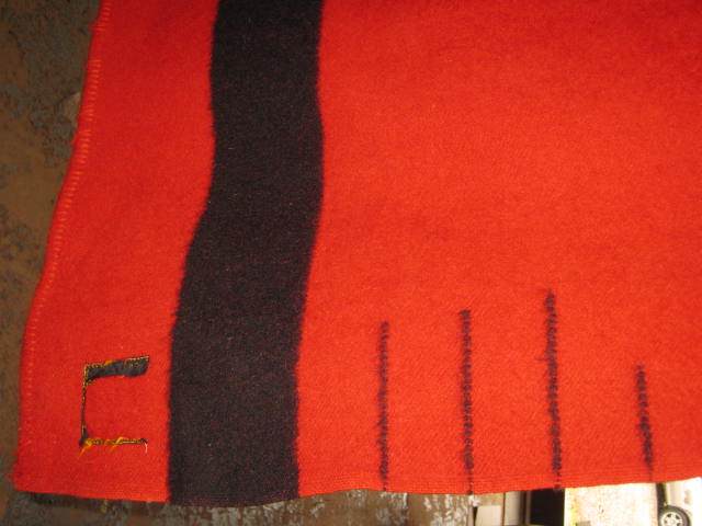 2 Vtg Red Black Stripe Wool Blankets Hudson Bay Company 3.5 3 1/2 Point 62" x80" 8