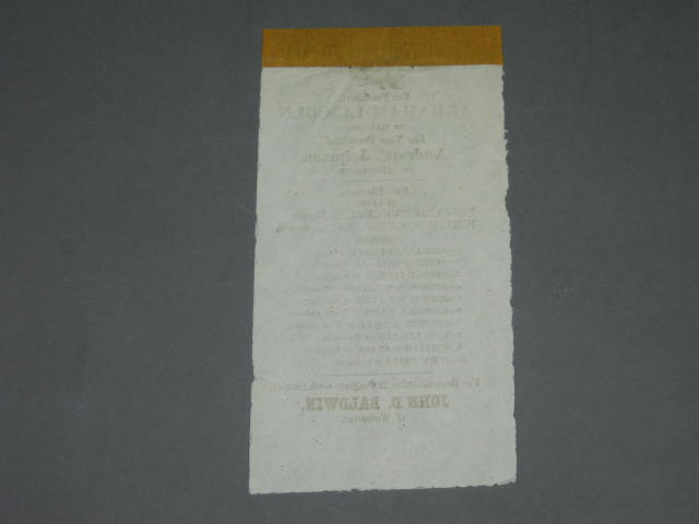 1864 Abraham Lincoln Johnson Campaign Massachusetts Union National Ticket Ballot 3