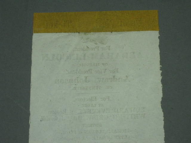 1864 Abraham Lincoln Johnson Campaign Massachusetts Union National Ticket Ballot 4