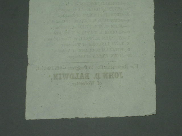 1864 Abraham Lincoln Johnson Campaign Massachusetts Union National Ticket Ballot 5