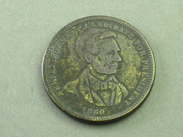 1860 Abraham Lincoln Republican Candidate For President Campaign Token Coin 1"