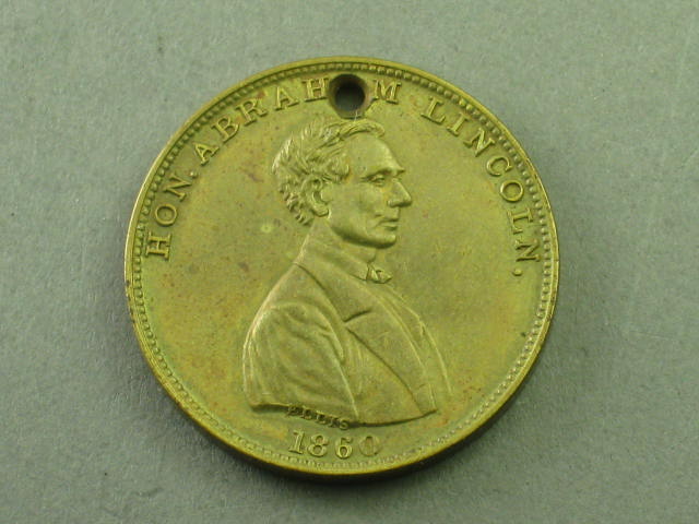 1860 Abraham Lincoln Rail Splitter West President Campaign Token Coin Medal 1"