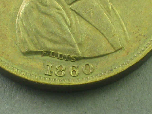 1860 Abraham Lincoln Rail Splitter West President Campaign Token Coin Medal 1" 1