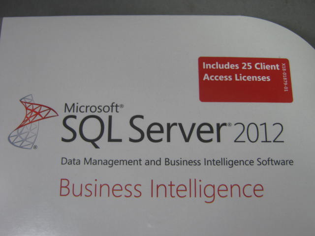 NEW Microsoft SQL Server 2012 Business Intelligence 25 CALs Sealed Full Retail 2