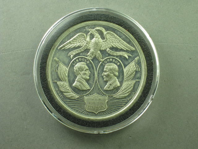 Rare 1864 Abraham Lincoln / Andrew Johnson Jugate Campaign Token Coin Medal 1.5"