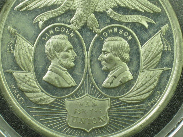 Rare 1864 Abraham Lincoln / Andrew Johnson Jugate Campaign Token Coin Medal 1.5" 1