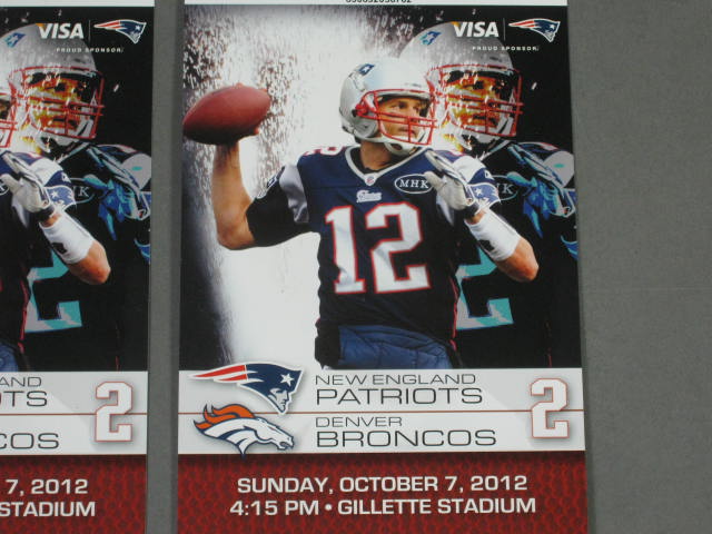 2 New England Patriots Denver Broncos NFL Tickets Gillette 10/7 Brady vs Manning 1