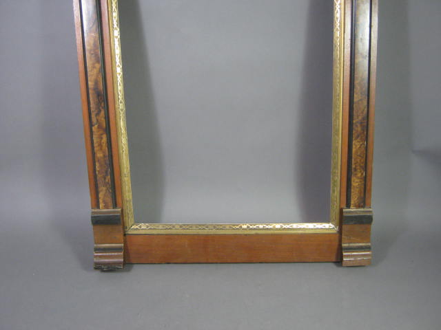Antique Eastlake Mirror Picture Frame Wood Wooden Carved Ornate Wall Large NR! 2