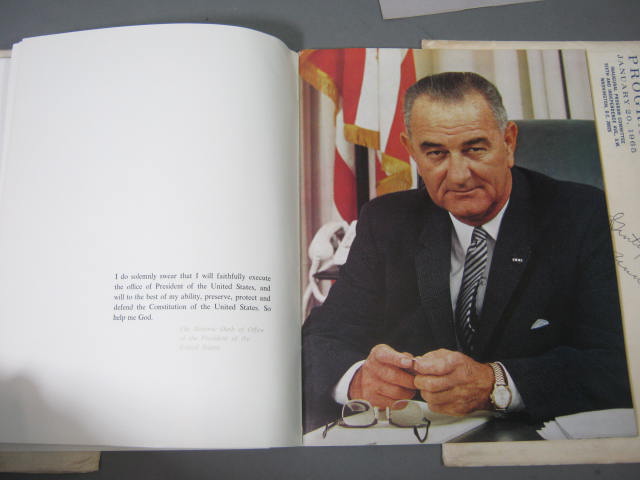 1965 Lyndon Johnson LBJ Inaugural Gala Gown Dress Signed Program Dinner Menu Lot 8