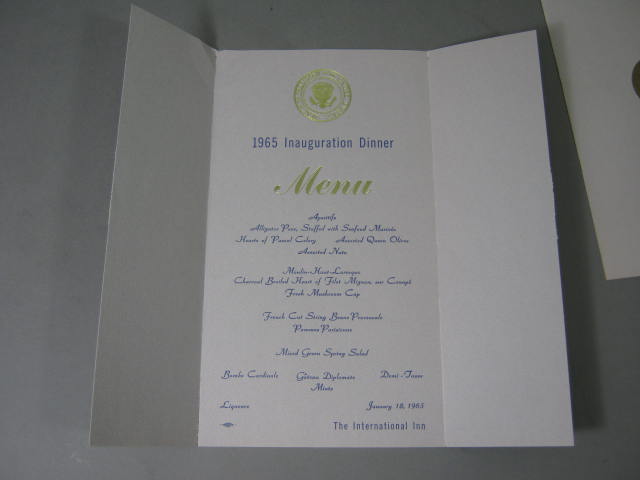 1965 Lyndon Johnson LBJ Inaugural Gala Gown Dress Signed Program Dinner Menu Lot 11