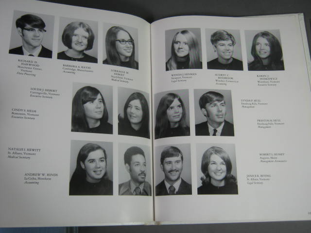 7 Vtg 1970s Vermont High School Champlain College Yearbooks Colchester Milton NR 13