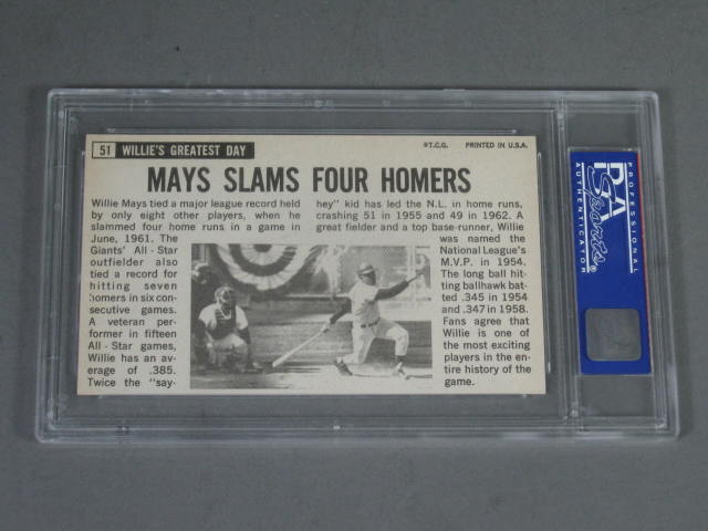 1964 Topps Giants Willie Mays #51 San Francisco Baseball Card PSA 7 NM No Res! 4