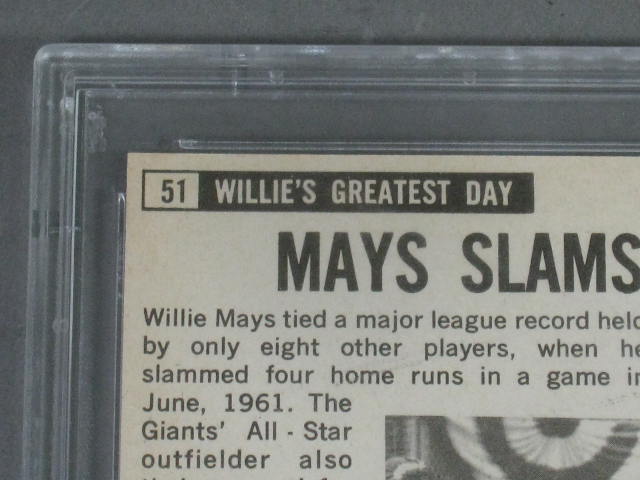 1964 Topps Giants Willie Mays #51 San Francisco Baseball Card PSA 7 NM No Res! 5