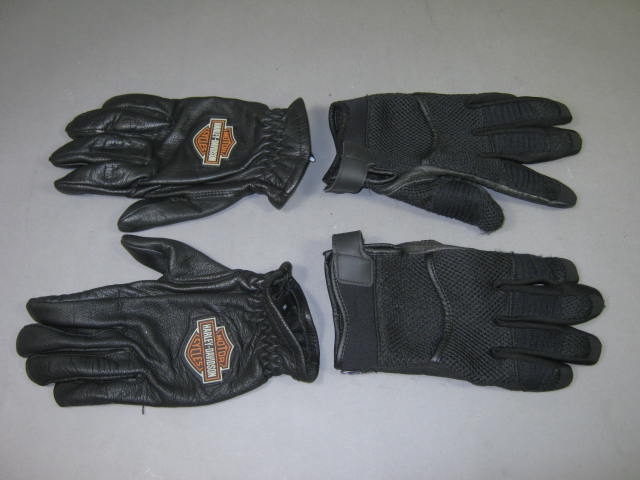 2 Helmets Zan Face Mask Harley Davidson Motorcycle Boots Gloves Safety Glasses + 11