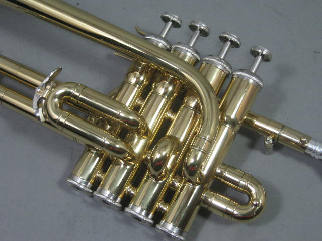 Berkeley Wind 4-Valve Piccolo Trumpet Horn W/ Mouthpiece Shoulder Strap + Case 3
