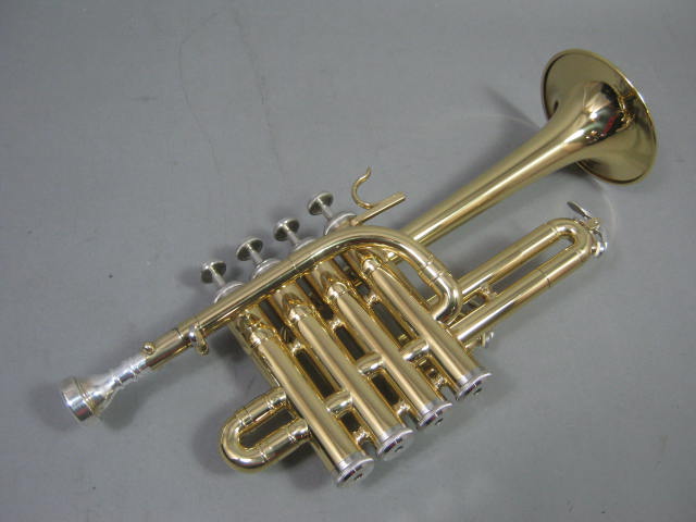 Berkeley Wind 4-Valve Piccolo Trumpet Horn W/ Mouthpiece Shoulder Strap + Case 4