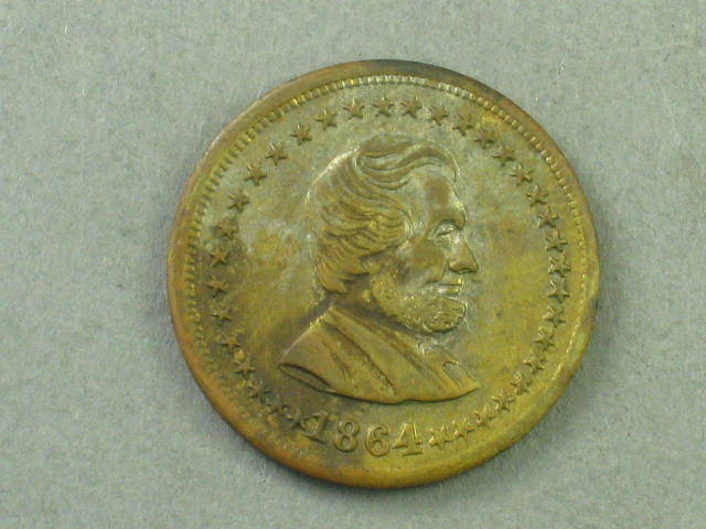 1864 Abraham Lincoln & Union Civil War President Campaign Token Coin Medal 3/4"