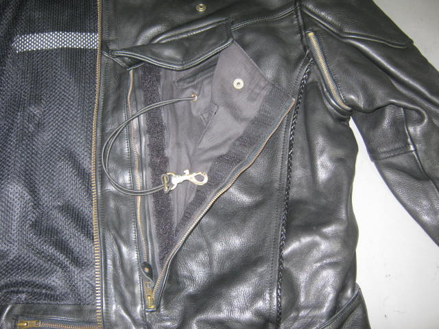 Black Genuine Leather Motorcycle Biker Jacket Size 48 XL Liner Ready Exc Cond NR 14