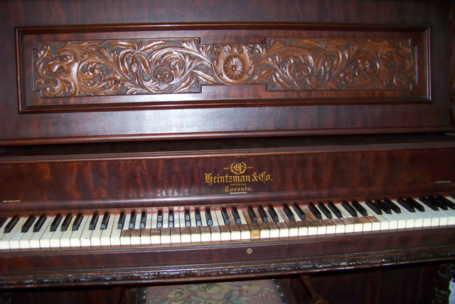 Antique Heintzman & Co Upright Grand Piano Pat March 1896 Toronto Canada + Bench 1