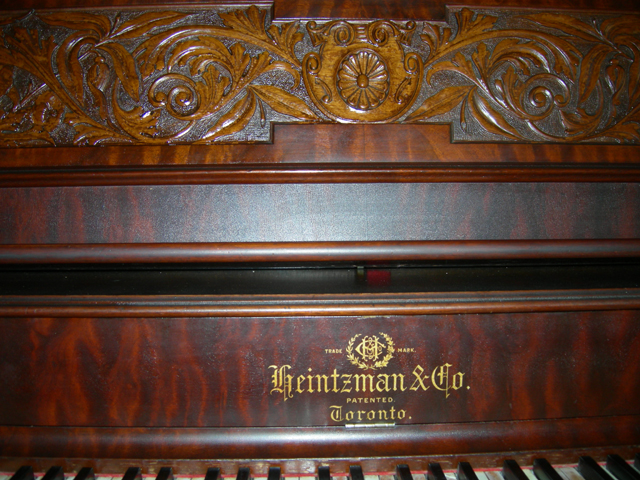 Antique Heintzman & Co Upright Grand Piano Pat March 1896 Toronto Canada + Bench 2