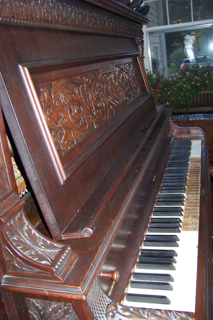 Antique Heintzman & Co Upright Grand Piano Pat March 1896 Toronto Canada + Bench 4