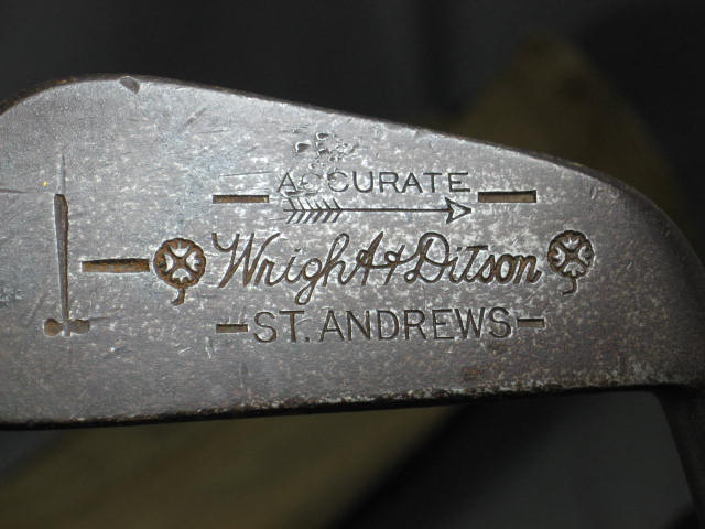 Wright & Ditson Hickory Wood Shaft St Andrews Mashie Mid-Iron Driver Set Putter 8