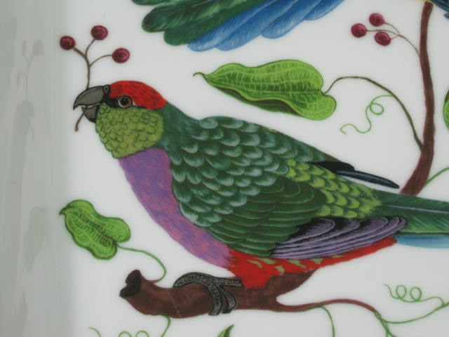 1989 Lynn Chase Designs China Parrots Of Paradise 9" Square Buffet Dish Bowl NR! 2